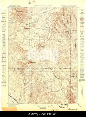 USGS TOPO Karte South Dakota WY Sundance 342553 1898 125000 Restaurierung Stockfoto