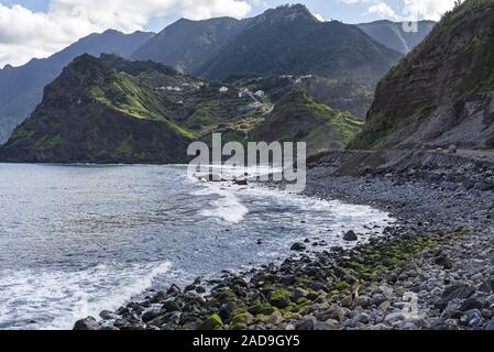 Beach, North Coast, Porto da Cruz, Madeira, Portugal, Europa Stockfoto