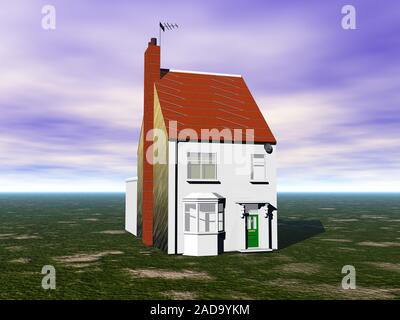 Altes Haus mit Backsteinfassade Stockfoto