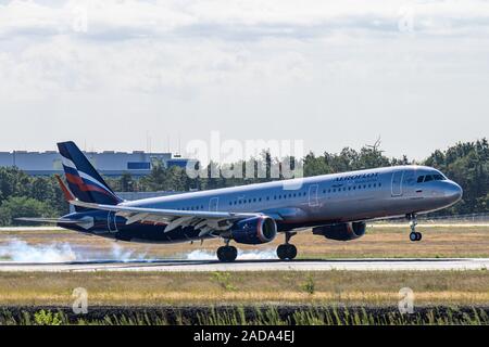 FRANKFURT, DEUTSCHLAND 11.08.2019 Aeroflot Russian Airlines Boeing Landung am Flughafen die Fraport AG in Frankfurt am Main. Stockfoto
