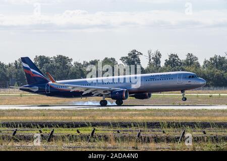FRANKFURT, DEUTSCHLAND 11.08.2019 Aeroflot Russian Airlines Boeing Landung am Flughafen die Fraport AG in Frankfurt am Main. Stockfoto