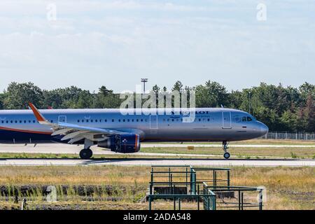FRANKFURT, DEUTSCHLAND 11.08.2019 Aeroflot Russian Airlines Boeing Landung am Flughafen die Fraport AG in Frankfurt am Main. Stockfoto