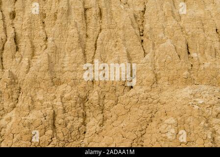 Oberfläche der Lehm Sand Rock geröstete in der Spanischen badlands Bardenas Reales Stockfoto