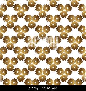 Blumen gold Handbemalt nahtlose Muster. Abstrakt floral goldenen Hintergrund. Gypsy Glitzer Weiß Textur in Vintage, luxuriösen Stil. Stockfoto