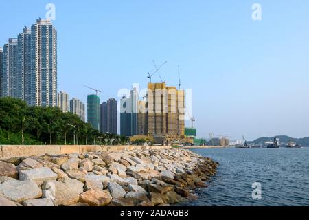 LOHAS-Park ist ein Hong Kong seaside Hochhaus und hoher Dichte Wohnentwicklung in Tseung Kwan O gelegen Stockfoto