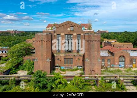 Blick auf abgebrochene Teile der Pilger im Psychiatrischen Zentrum in Brentwood, New York auf Long Island. Stockfoto