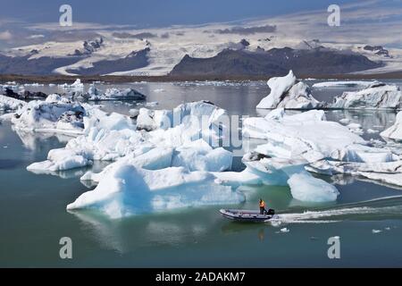 Gletscherlagune Joekulsarlon, Nationalpark Vatnajoekull Hornarfjoerdur, Island, Europa Stockfoto