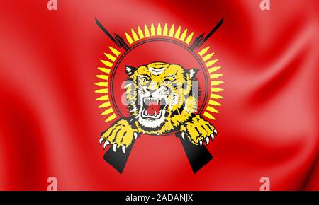 3D Flagge von Tamil Eelam. 3D Illustration. Stockfoto