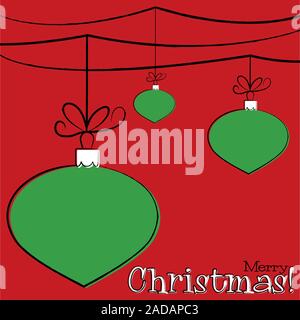Helle Hand Zeichnung weihnachtskugel Christmas Card im Vektorformat Stock Vektor