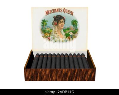 Zigarrenkiste mit kubanischen geräucherte Ware Stockfoto