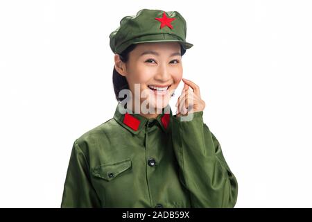 Junge Frauen in Uniform Stockfoto