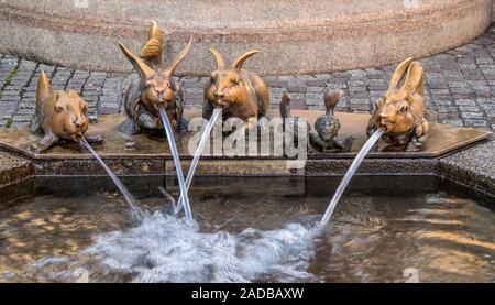 Zahlen Kaiserbrunnen, Marktstaette Konstanz von Barbara und Gernot Rumpf Stockfoto