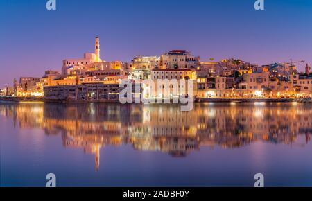 Schöne Panoramasicht auf die Jaffa Hafen und Altstadt in Tel Aviv, Israel Stockfoto