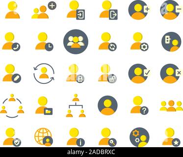 Benutzer flachbild Icon Set. Vektor und Illustration. Stock Vektor