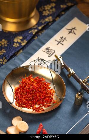 Traditionelle Chinesische Medizin färberdistel Stockfoto