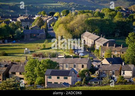 Glossop Markt der Stadt, die High Peak, Derbyshire, England. Blick nach unten in die Geschichte Dorf Stockfoto