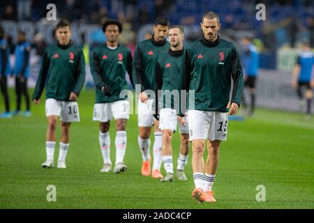 Bergamo, Italien. 23 Nov, 2019. Leonardo bonucci (Juventus FC) während der Atalanta vs Juventus Turin, der italienischen Fußball-Serie-A Männer Meisterschaft in Bergamo, Italien, 23. November 2019 - LPS/Alessio Morgese Credit: Alessio Morgese/LPS/ZUMA Draht/Alamy leben Nachrichten Stockfoto