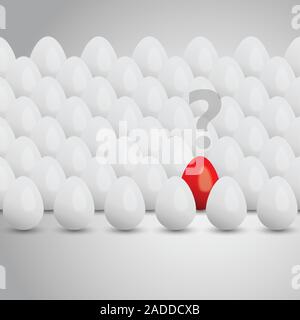 Alone in the Mass - Egg Concept Hintergrund im frei skalierbaren und editierbaren Vektorformat enthalten Stock Vektor