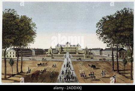 Vue de l'Ecole Royale Militaire, Vue de l'Avenue Vaugirard, Vers 1820 - in "Vues de Paris' de Courvoisier, 1827 Stockfoto