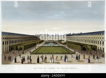 Vue du Jardin du Palais Royal - in "Vues de Paris par Courvoisier, 1827 Stockfoto