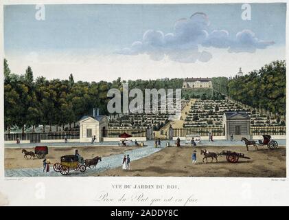 Vue du Jardin du Roi (Jardin des Plantes) Prise du Pont d'en face-in "Vues de Paris par Courvoisier, 1827 Stockfoto