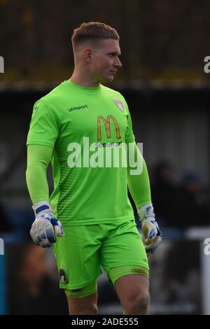 Lukas Pernell Torwart für Weston-supermare spielen in Swindon Supermarine Fußball Club UK 30/11/2109 Weston Möwen 3-2 UK England Swindon verloren Stockfoto