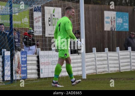 Lukas Pernell Torwart für Weston-supermare spielen in Swindon Supermarine Fußball Club UK 30/11/2109 Weston Möwen 3-2 UK England Swindon verloren Stockfoto