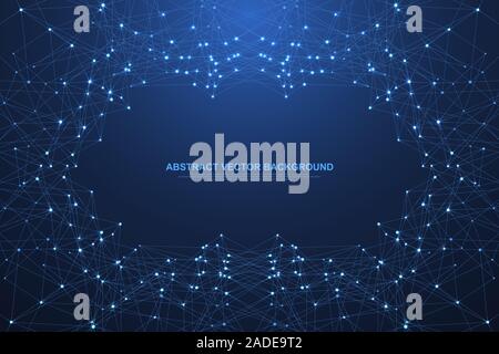 Technologie abstrakten Linien und Punkte verbinden Hintergrund. Linien plexus Verbindung digitaler Daten und große Daten Konzept. Digitale Daten Visualisierung. Vektor Stock Vektor