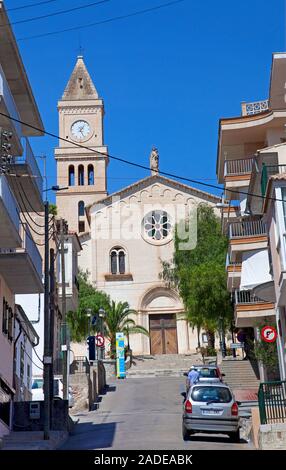 Die Kirche Església Mare de Déu Del Carme, Porto Cristo, Mallorca, Balearen, Spanien Stockfoto