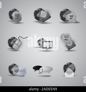 Sammlung Von Website-Elementen, Icons - Vektor Stock Vektor