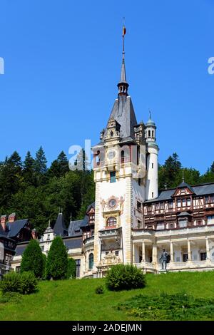Schloss Peles, Sinaia, Siebenbürgen, Rumänien Stockfoto