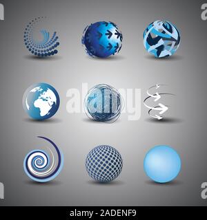 Kollektion Von Globe Designs Stock Vektor