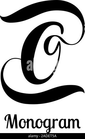 Pinsel Kalligraphie Buchstaben O design für Produkt Branding Stock Vektor