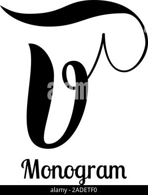 Pinsel Kalligraphie Buchstaben V design für Produkt Branding Stock Vektor