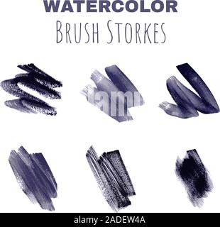 Satz von Aquarell Anschläge für Bürsten und Texturen Stock Vektor