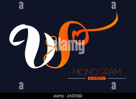 Großbuchstabe w Kalligraphie Monogramm design Stock Vektor