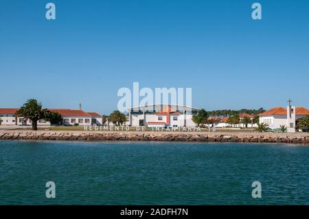 Nr. 2 Fallschirmtruppen operative Basis oder BOPT 2, am Ufer der Lagune von Aveiro, Portugal Sao Jacinto Stockfoto