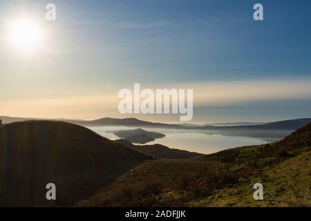 Balmaha Schottland Sonnenuntergang von Conic Hill Stockfoto