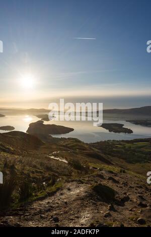 Balmaha Schottland Sonnenuntergang von Conic Hill Stockfoto