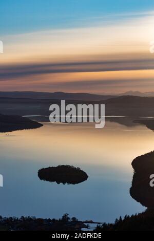 Balmaha Schottland Sonnenuntergang von Conic Hill Stockfoto