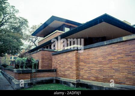 Frederick C. Robie Haus, entworfen von Frank Lloyd Wright, Hyde Park, Chicago, Illinois, USA Stockfoto