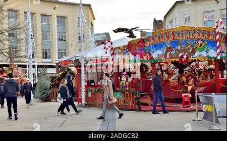 Weihnachtsmarkt in Broadmead, Bristol, Großbritannien Stockfoto