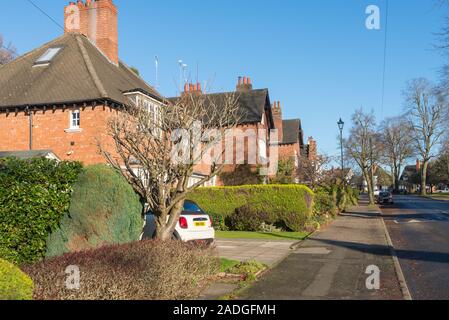 Häuser in Sycamore Road im grünen Bournville Village Trust, Birmingham, Großbritannien Stockfoto