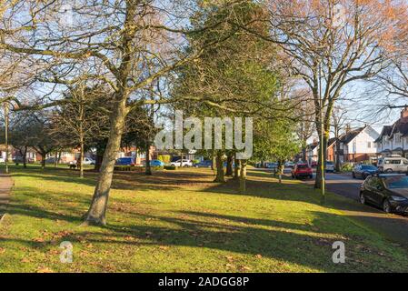 Häuser im Grünen Bournville Village Trust, Birmingham, Großbritannien Stockfoto