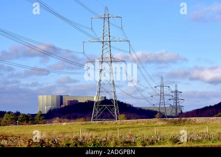 CEMAES, Anglesey - Dezember 3, 2019 Wylfa Kernkraftwerk in Anglesey. Stockfoto