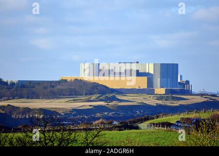 CEMAES, Anglesey - Dezember 3, 2019 Wylfa Kernkraftwerk in Anglesey. Stockfoto
