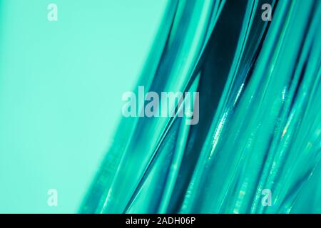 Abstrakte verschwommen Soft konzentrierte sich futuristische wellig Hintergrund. Trendigen Minze Farbkonzept. Stockfoto