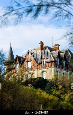 Bemerkenswerte alte Residenz, Biarritz, Pyrénées-Atlantiques, Pyrenees-Atlantique, Frankreich Stockfoto