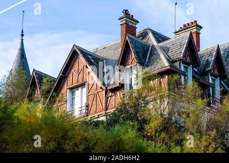 Bemerkenswerte alte Residenz, Biarritz, Pyrénées-Atlantiques, Pyrenees-Atlantique, Frankreich Stockfoto