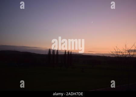 Sonnenuntergang in der Eifel Stockfoto